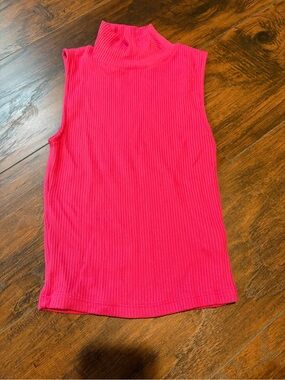 Old Navy Ribbed Mock Neck Tank - Bright Pink